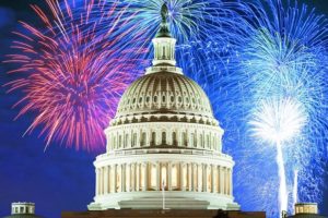 fireworks over the capitol building
